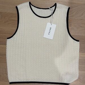 NWT Frame Cashmere Cream Sleeveless Top